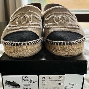 Chanel espadrilles 38 in canvas beige
